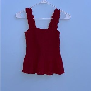 hollister red stretch top